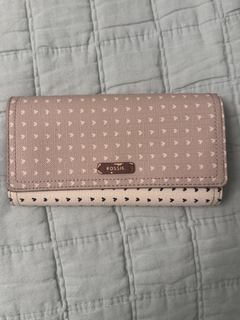 Fossil Patterned Fold-Over Wallet